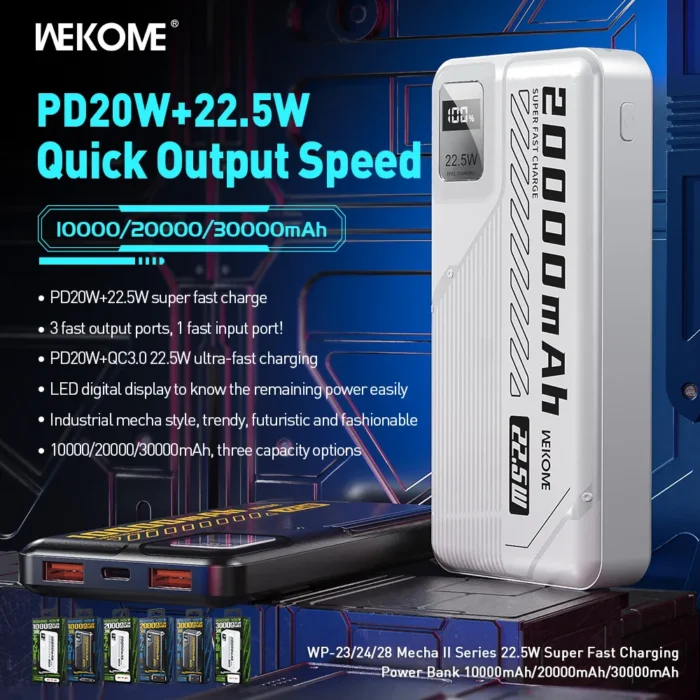 POWER BANK 30000 mAh WP-28 - Imagen 3
